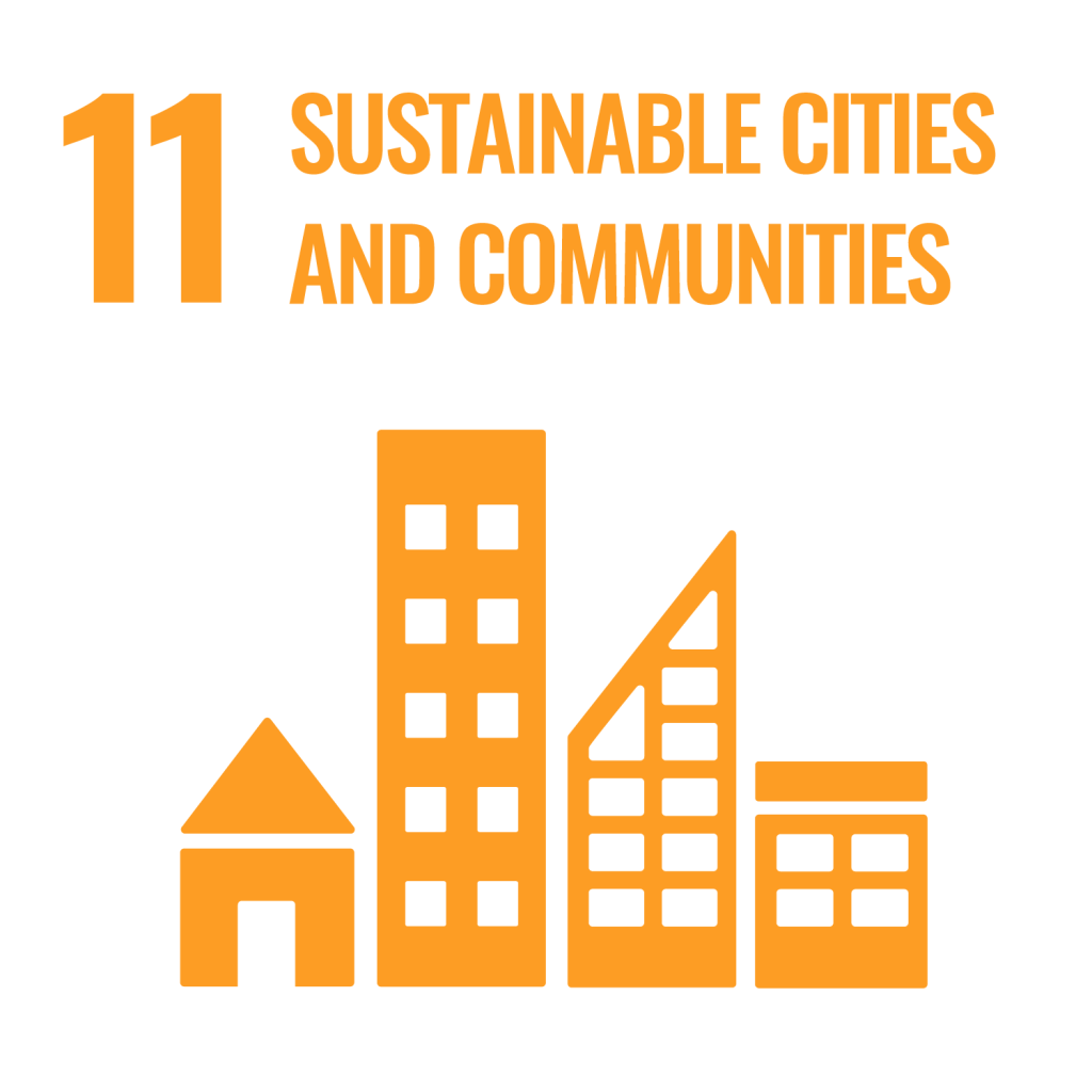 Sustainable cities and communities logo in orange