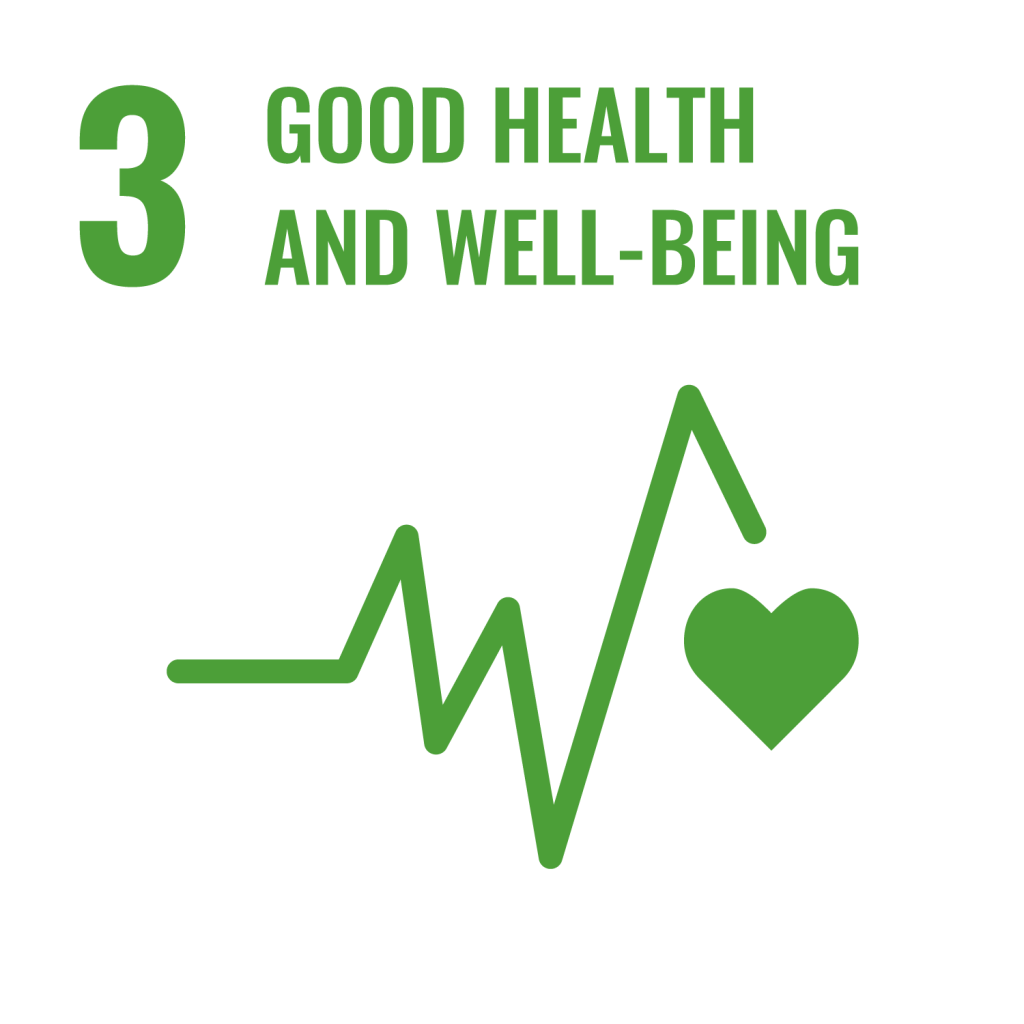 Good health and well being logo in green