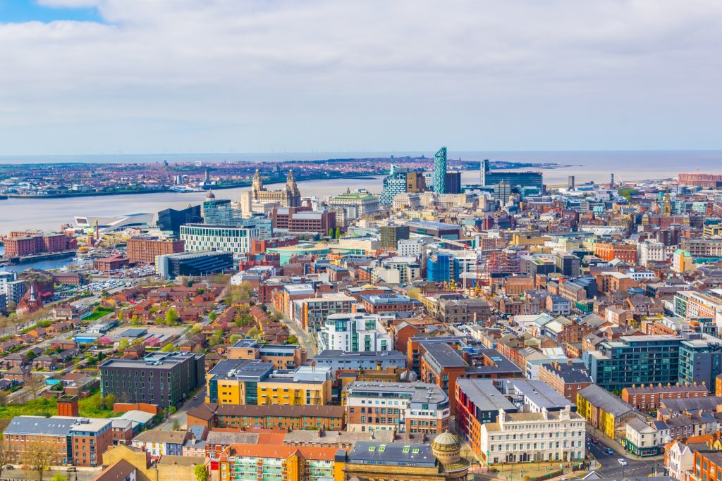 a birdseye photo of Merseyside