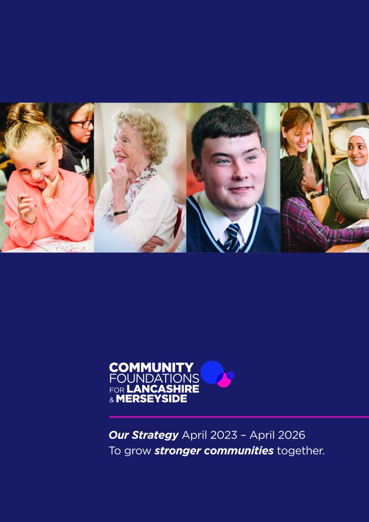 Community Foundations for Lancashire and Merseyside Cover Image which shows four people they have helped support